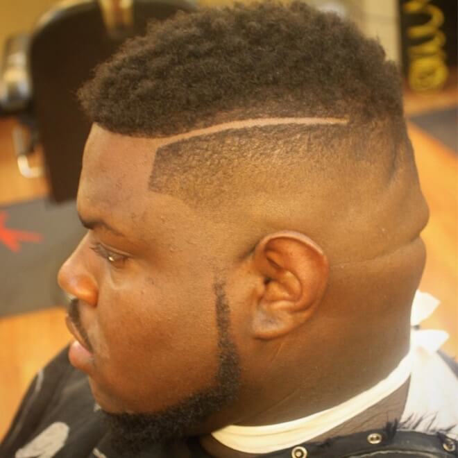 Bald Fade With Part