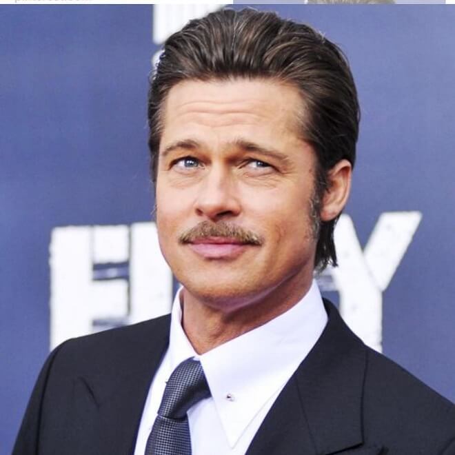 Brad Pitt Hairstyle With Mustache