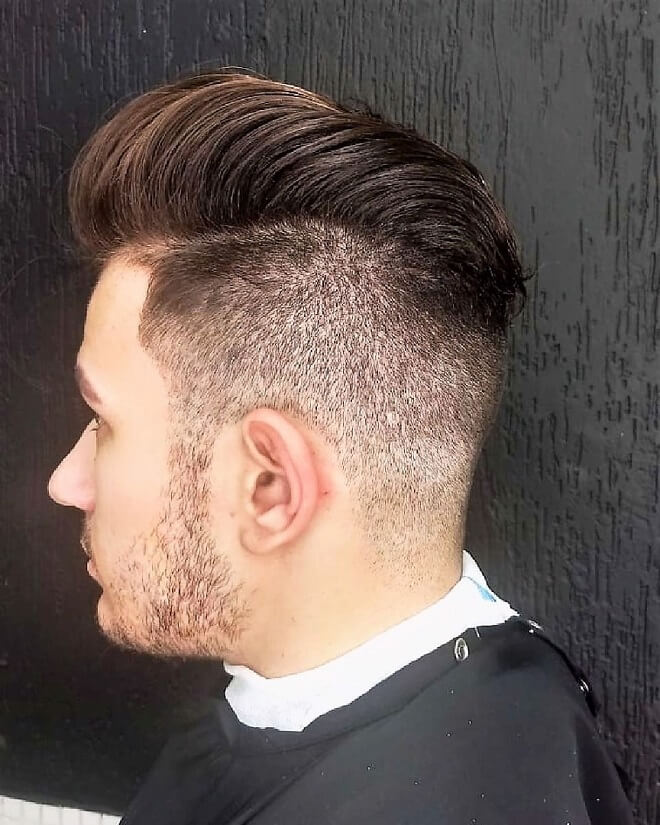 Mid Skin Fade with Pompadour