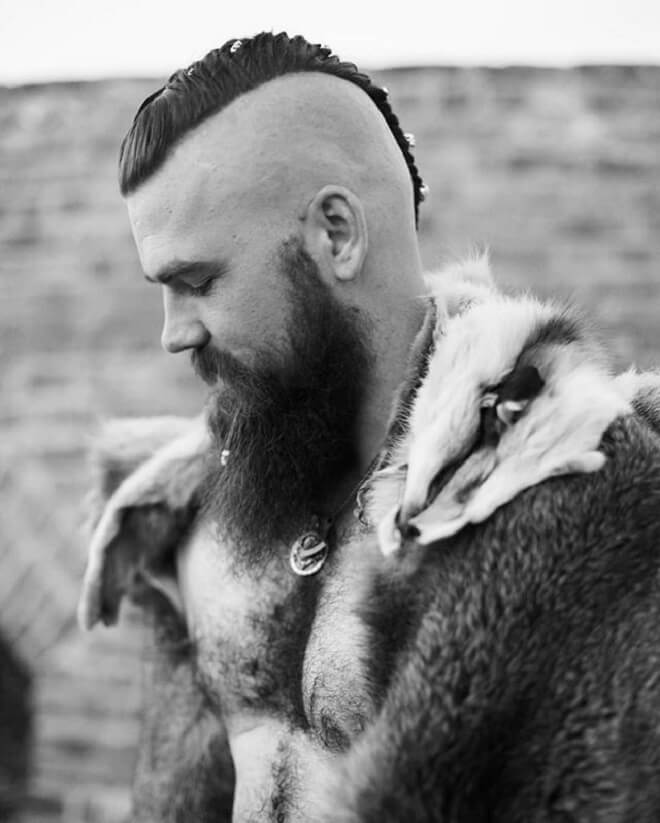 Viking Beard With Mohawk Hairstyle