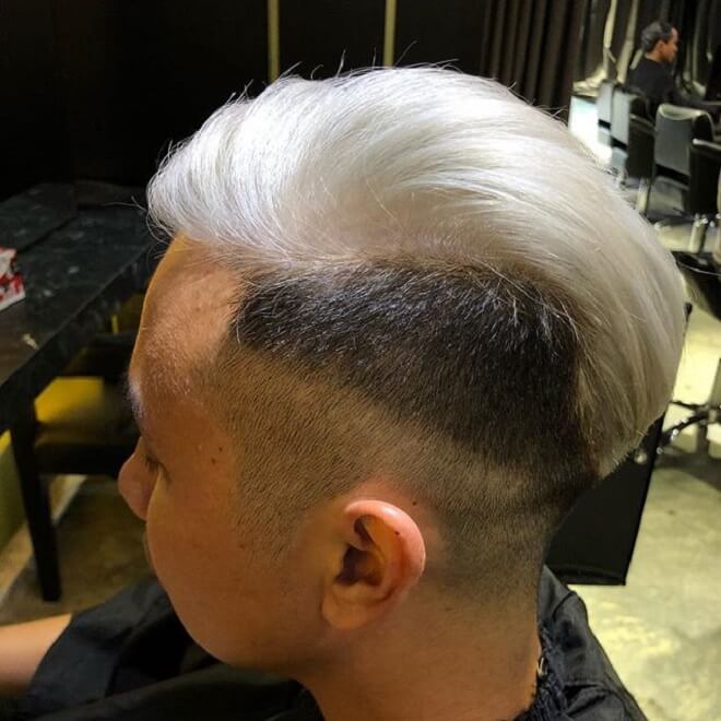 White hair with side cut