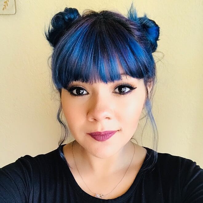 blue kawaii Hair