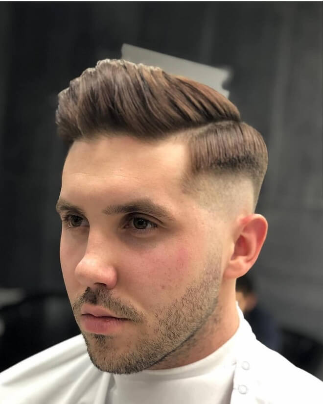 Comb Over With Low Skin Fade