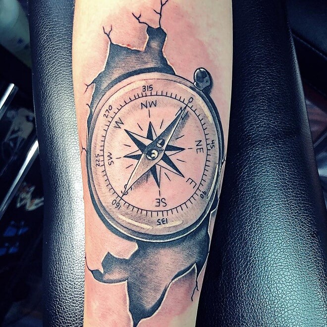 Compass Tattoo On Hand
