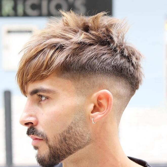 Fringe Bang Hairstyles Men With Fade