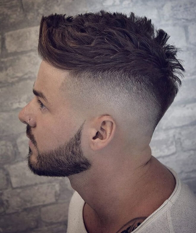 High Skin Fade With Messy Quiff
