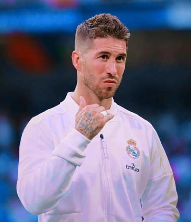 Sergio Ramos Messy Spiky Hairstyle With Low Fade