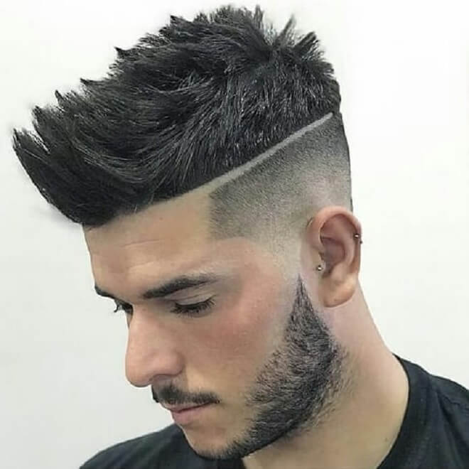 Spiky Hair With Line Part