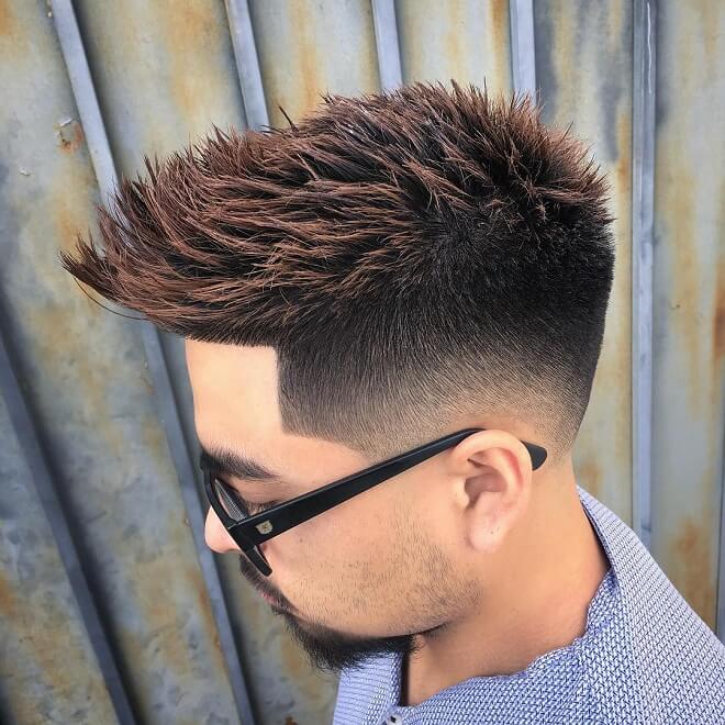 Spiky Textured Low Razor Fade Haircut