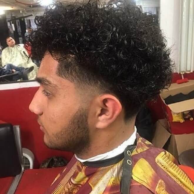 Tape Fade With Messy Curly Hair