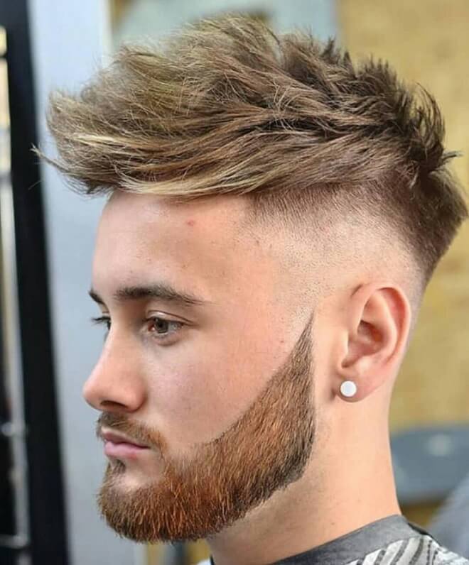 Textured Spiky Hair With Bald Fade