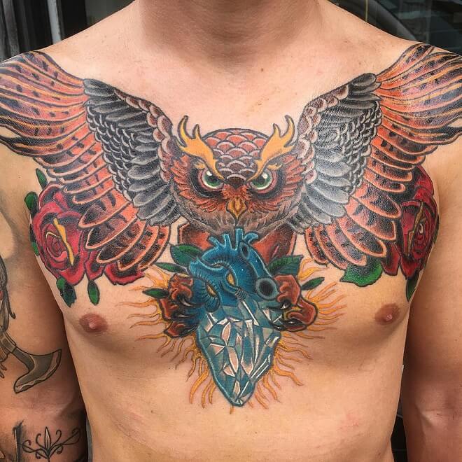 Color Tattoo on Chest
