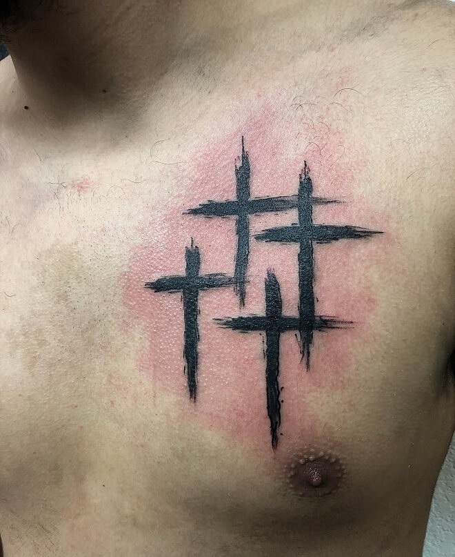 Cross Tattoo Chest