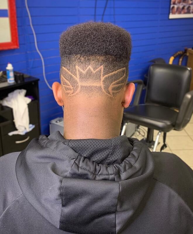 Flattop Haircut with Back Side Design