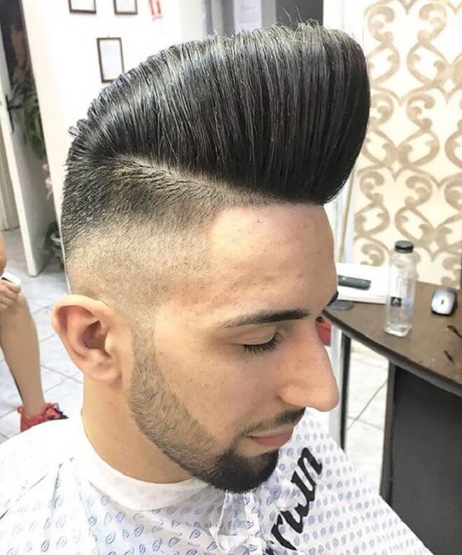 High Pompadour with Low Skin Fade