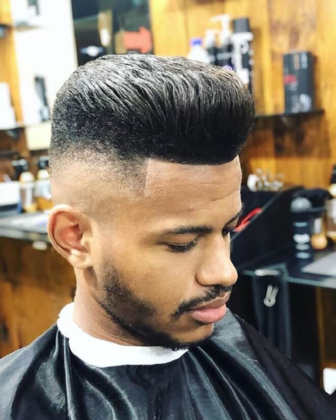 High Skin Fade With Pompadour