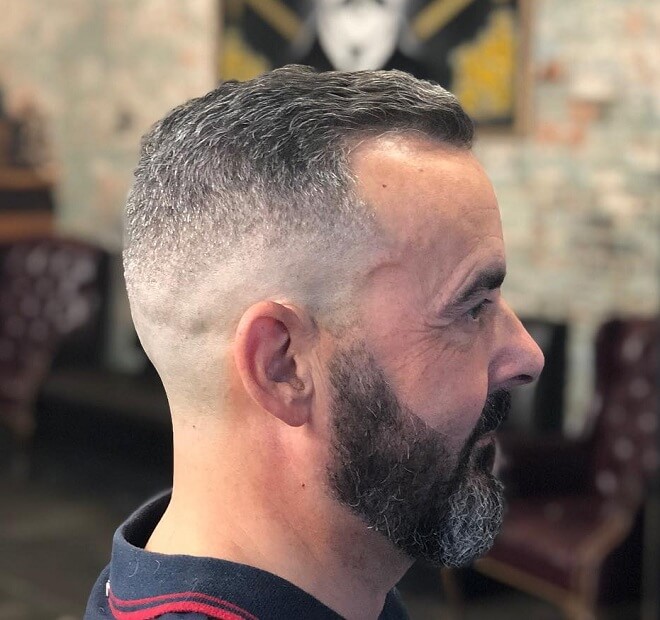 Low Bald Fade with Beard Style