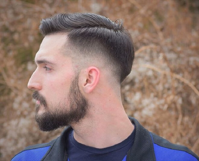 Low Fade Side Part Haircut