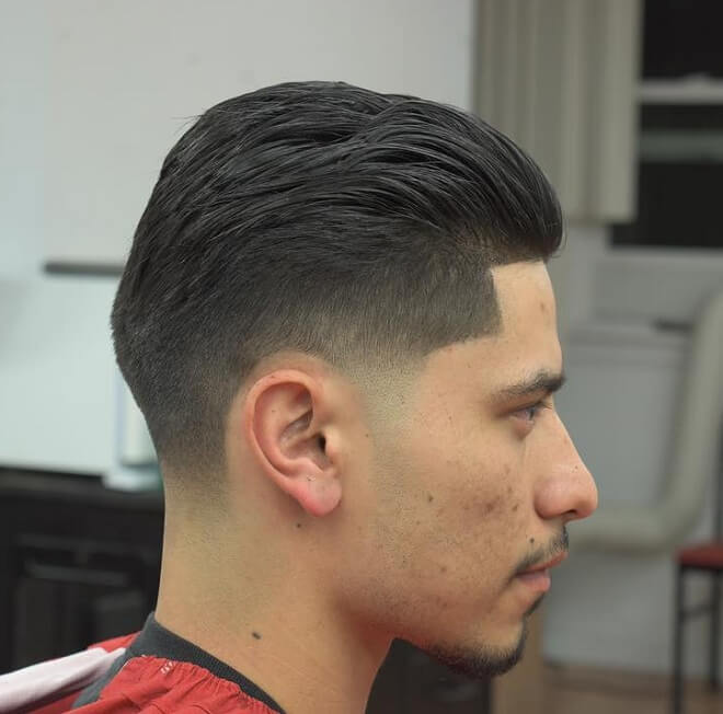 Men's Haircut With Pompadour Fade