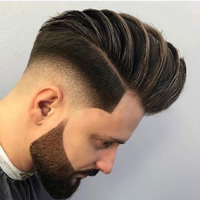 Mid Fade With Big Pompadour Style