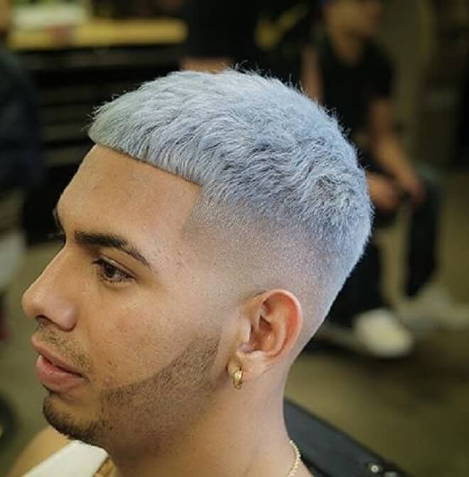 Mid Fade With Platinum Hair