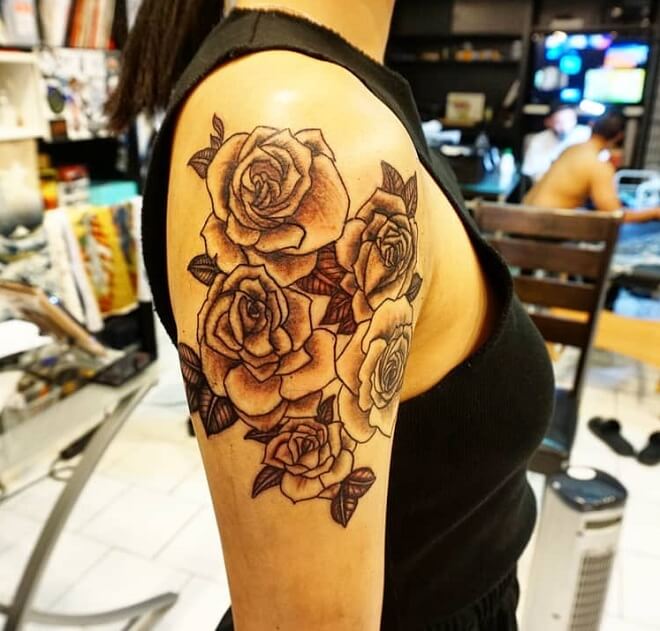 Multiple Rose Tattoos
