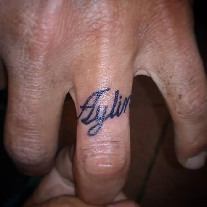 Name Tattoo On Finger