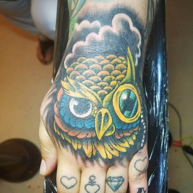 Owl Hand Tattoos