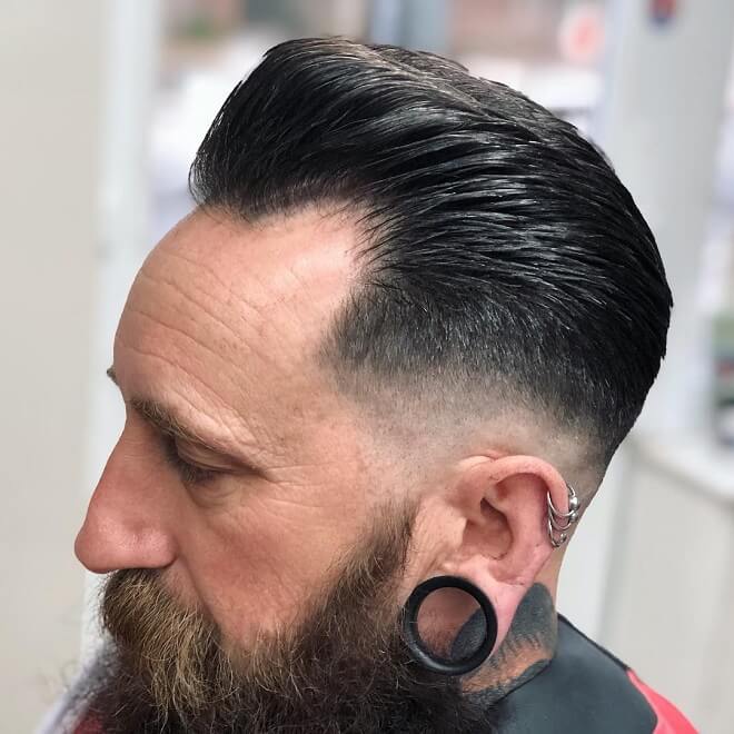 Pompadour Fade With Low Fade