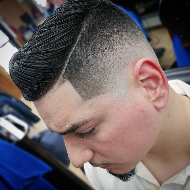 Skin Fade With Short Pompadour