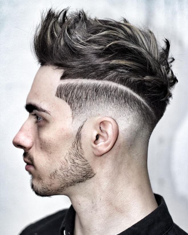 Textured Quiff with Low Skin Fade