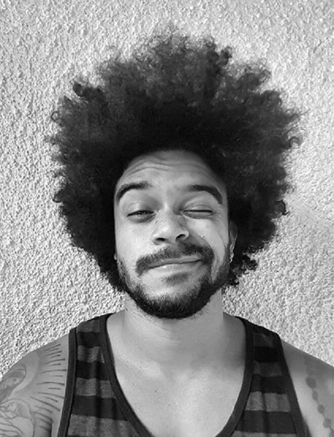 Afro Haircut with Beard Style