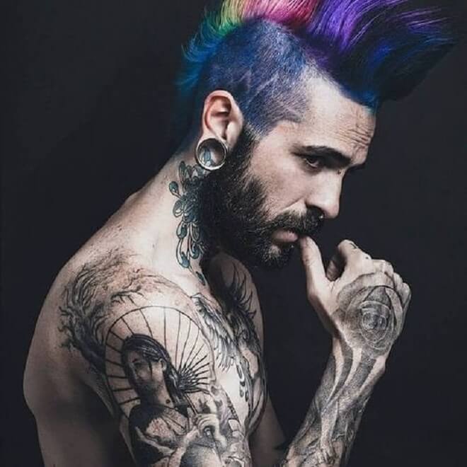 Color Mohawk Punk Rock Hairstyle