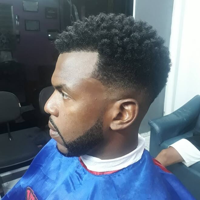 Low Bald Fade with Afro Hair