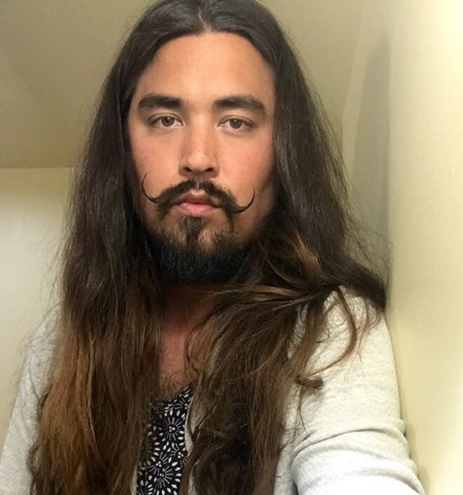 Man Long Hairstyles with Beard Style