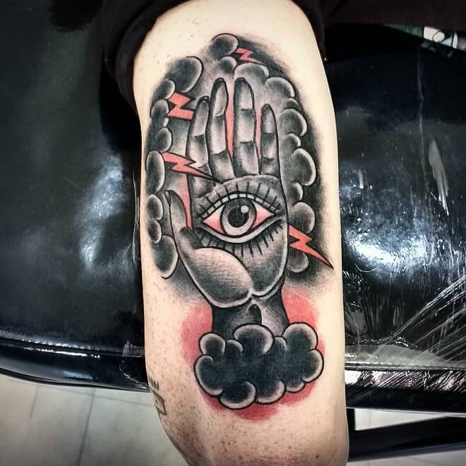 Old School Hand with Eye Tattoo