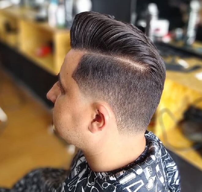 Pompadour with Low Taper Fade