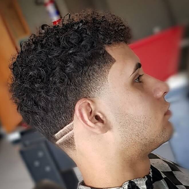 Temp Fade with Curly Hair