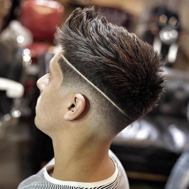 Textured Quiff Hair with Low Fade