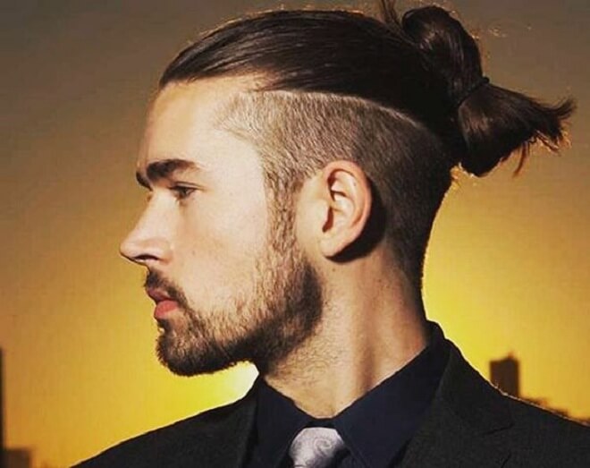Top Knot with Low Fade