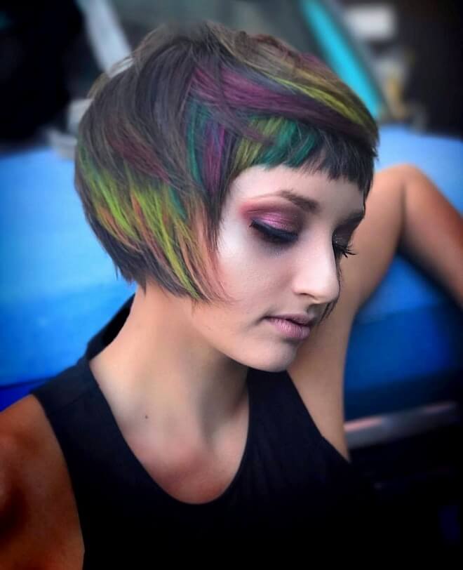 Colored Hair with Short Pixie