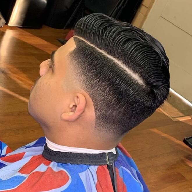 Comb Over Fade with Thick Hair