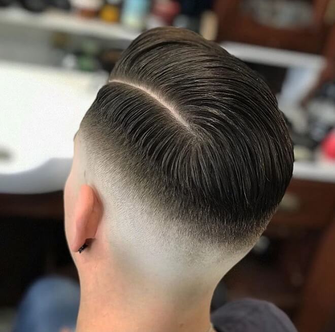 Comb Over with Low Razor Fade Haircut