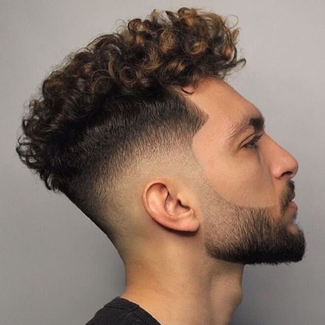 Curly Haircut with Fade