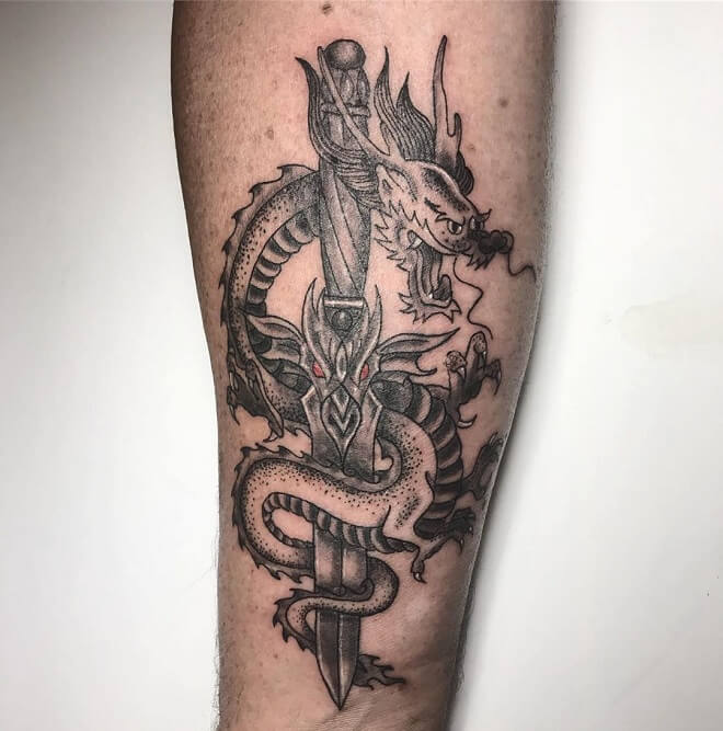 Dragon Sword Tattoo