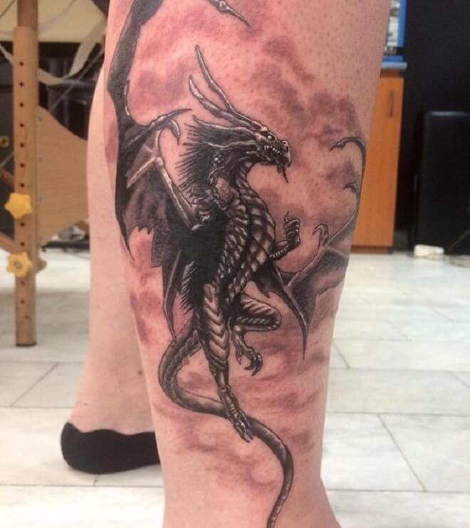 Dragon Tattoo on Leg