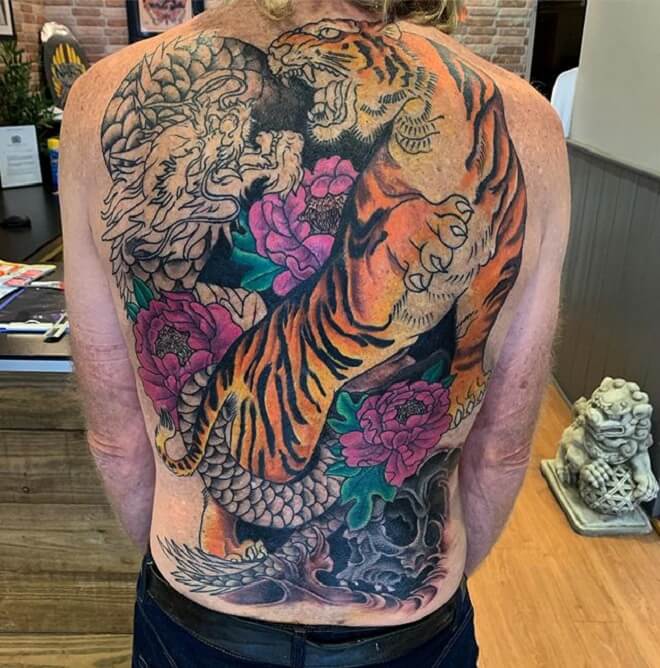 Full Back Tiger Tattoo
