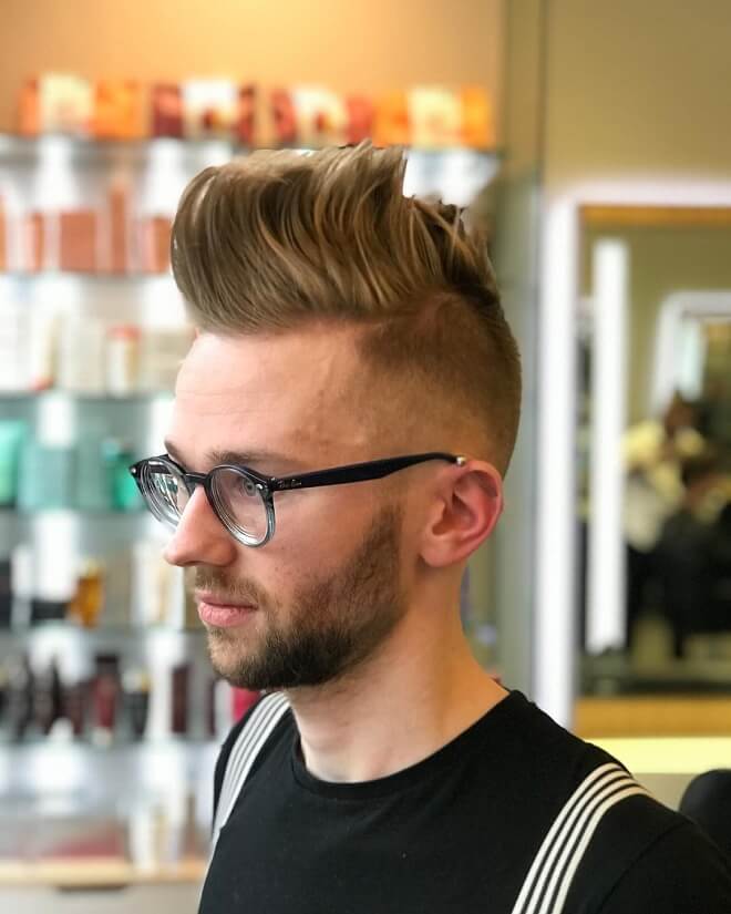 High Quiff Hairstyle with Blonde Hair