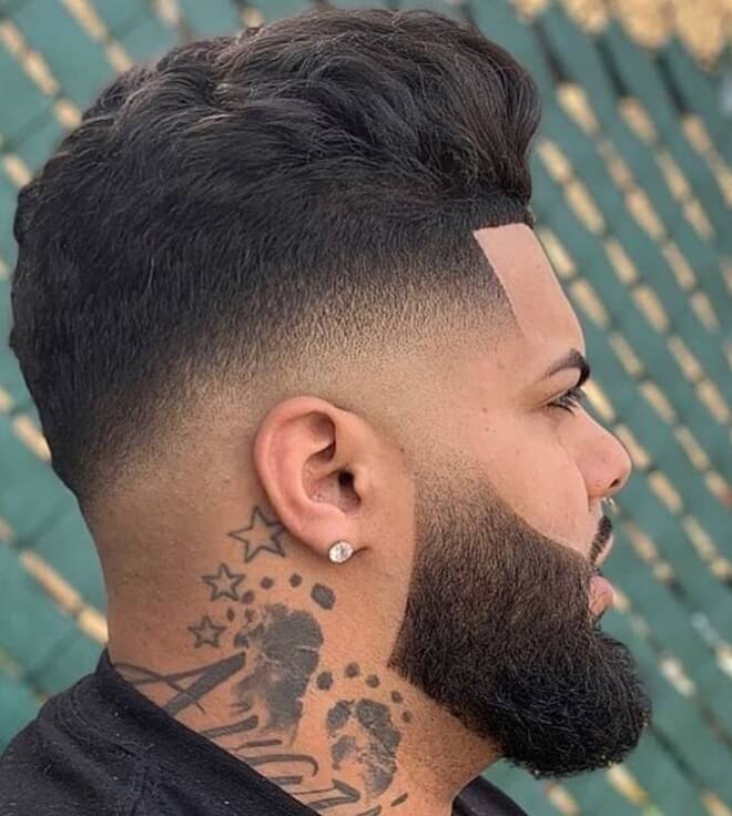 Low Fade with Line Up Haircut