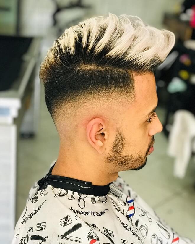 Platinum Highlights with Low Fade Haircut